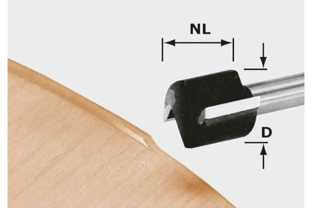 Фреза кромочная прямая пригоночная FESTOOL d-19, хв. 8 мм (491666)