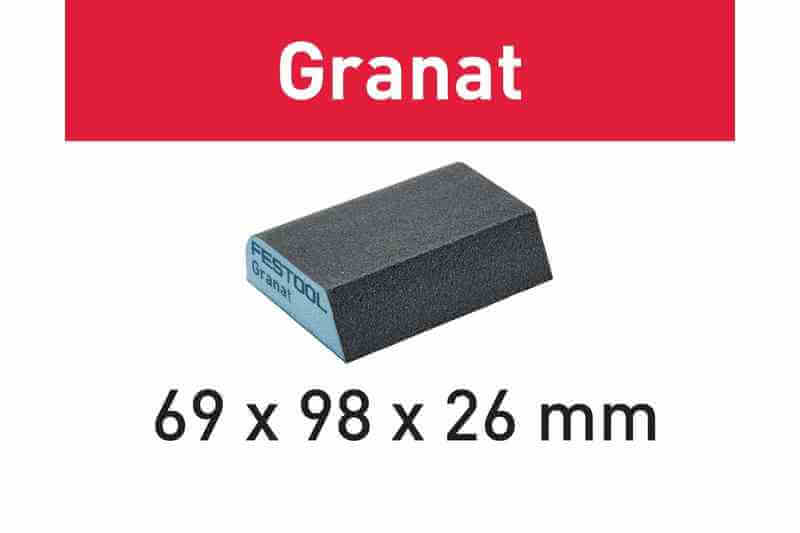 Губка шлифовальная 4-х сторонняя FESTOOL Granat 69х98х26 P120, 6 шт. (201084)